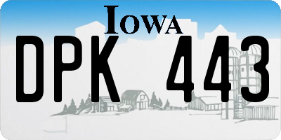 IA license plate DPK443