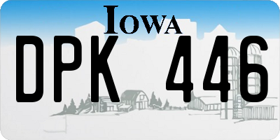 IA license plate DPK446