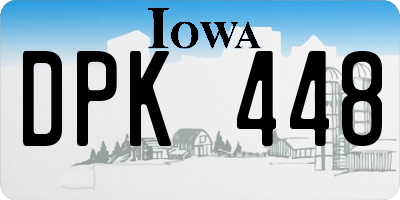 IA license plate DPK448