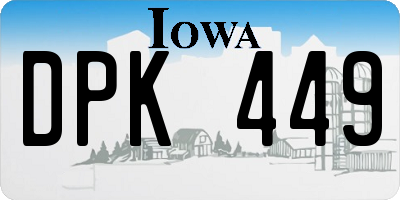 IA license plate DPK449
