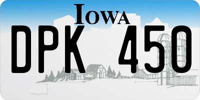 IA license plate DPK450