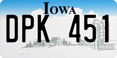 IA license plate DPK451