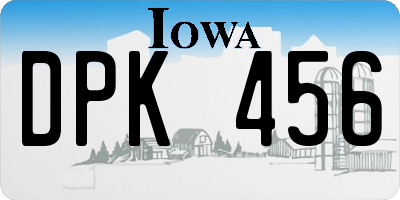 IA license plate DPK456