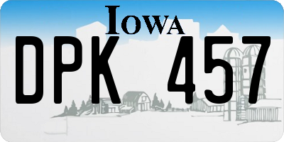 IA license plate DPK457