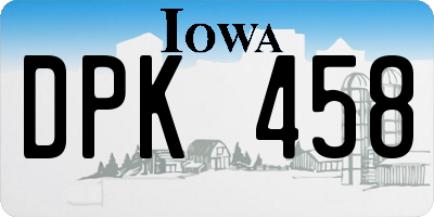 IA license plate DPK458