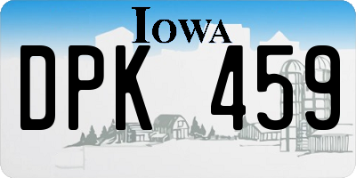 IA license plate DPK459