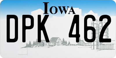 IA license plate DPK462