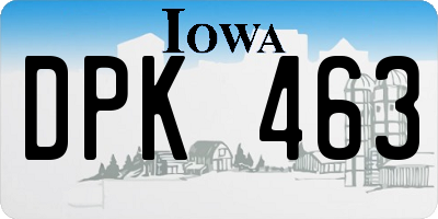 IA license plate DPK463