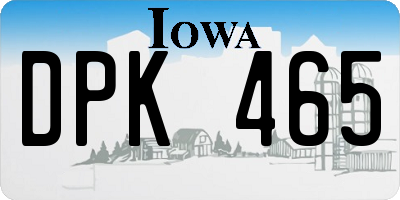 IA license plate DPK465
