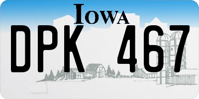 IA license plate DPK467