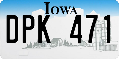 IA license plate DPK471