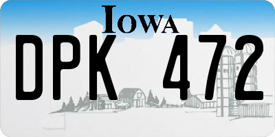 IA license plate DPK472
