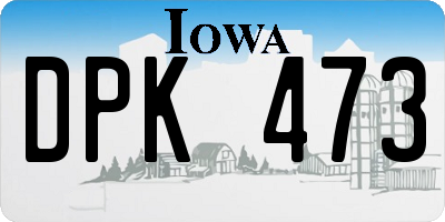 IA license plate DPK473