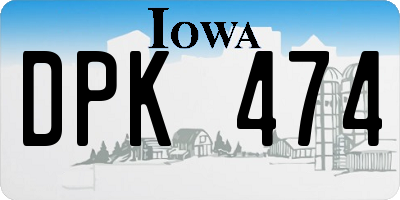 IA license plate DPK474