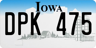 IA license plate DPK475