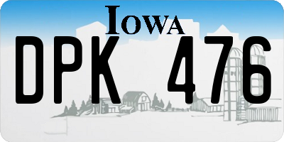 IA license plate DPK476