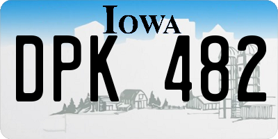 IA license plate DPK482