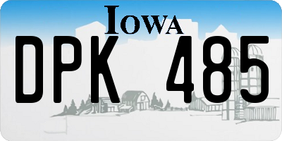 IA license plate DPK485