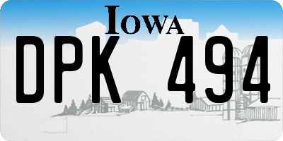 IA license plate DPK494