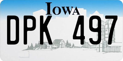 IA license plate DPK497