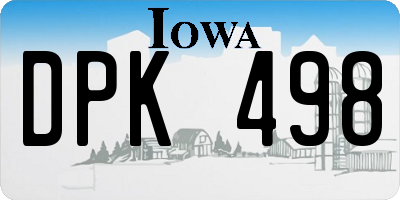 IA license plate DPK498