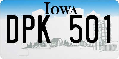 IA license plate DPK501