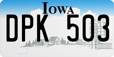IA license plate DPK503
