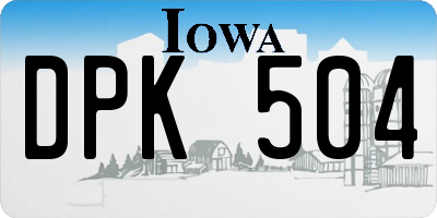 IA license plate DPK504