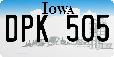 IA license plate DPK505