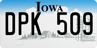 IA license plate DPK509