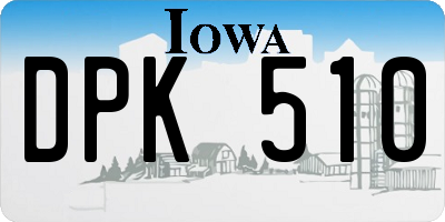 IA license plate DPK510