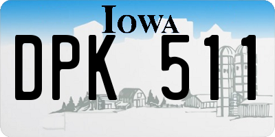 IA license plate DPK511