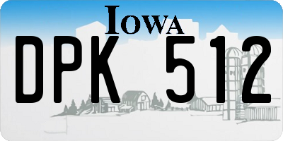 IA license plate DPK512