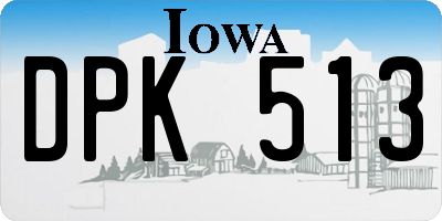 IA license plate DPK513