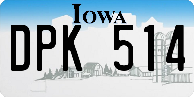 IA license plate DPK514