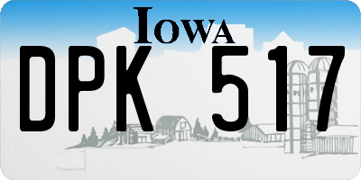 IA license plate DPK517