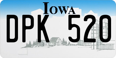 IA license plate DPK520