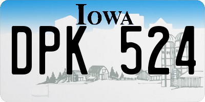 IA license plate DPK524