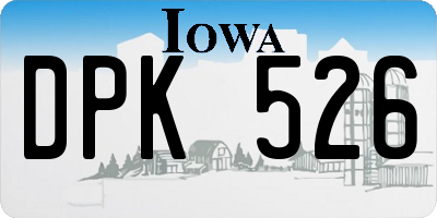 IA license plate DPK526