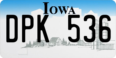 IA license plate DPK536