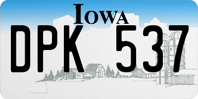 IA license plate DPK537