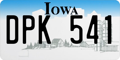 IA license plate DPK541
