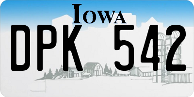 IA license plate DPK542