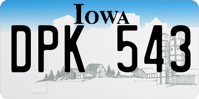 IA license plate DPK543