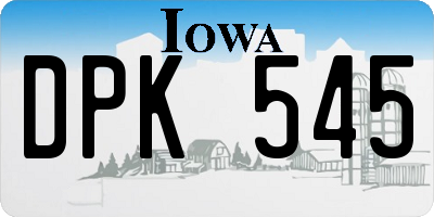 IA license plate DPK545