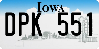 IA license plate DPK551
