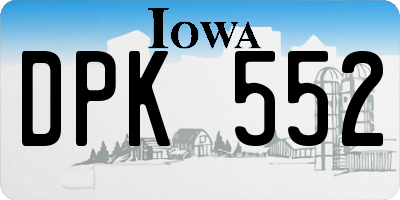 IA license plate DPK552