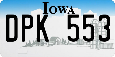 IA license plate DPK553