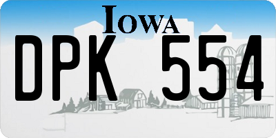 IA license plate DPK554