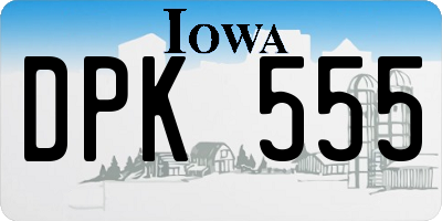 IA license plate DPK555